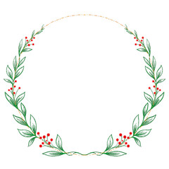 Fototapeta na wymiar glitter Christmas wreath 