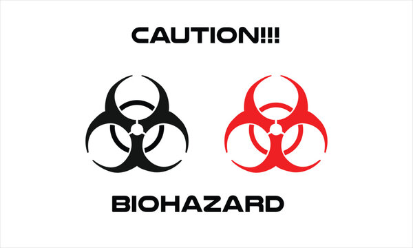 Biohazard Caution Vector Logo Icons Black And Red