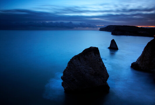 Freshwater Bay at twilight, Isle of Wight