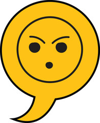 Smiley face bubble vector icon. Cute Different emotions