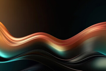 abstract metallic colored waves background. Generative AI