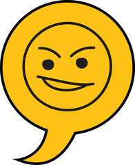 Fototapeta premium Smiley face bubble vector icon. Cute Different emotions