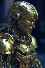 Steel Sentinel, A Futuristic Robot Illustration. Generative AI.