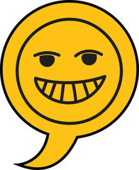 Smiley face bubble vector icon. Cute Different emotions