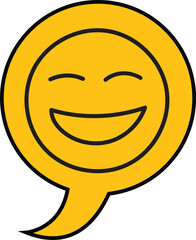 Smiley face bubble vector icon. Cute Different emotions