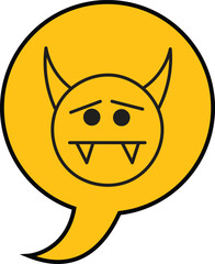 Smiley face bubble vector icon. Cute Different emotions