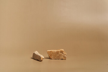 A podium, stand, stage or platform made of two natural stones for the presentation of your products with space for copying. High quality photo