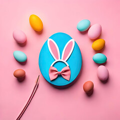 rabbit, happy, holiday, celebration, animal, decoration, basket, isolated, cute, card, illustration, egg, season, cartoon, background, character, party, bunny, funny, hare, fun, eater, child, painted,