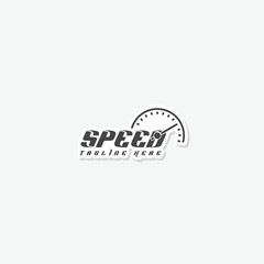 Fast acceleration odometer logo. Speedometer sticker icon