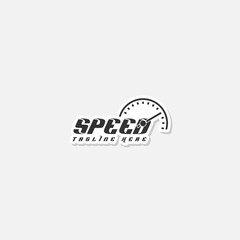 Fast acceleration odometer logo. Speedometer sticker icon