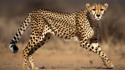  A sleek cheetah with spotted fur and powerful legs Generative AI