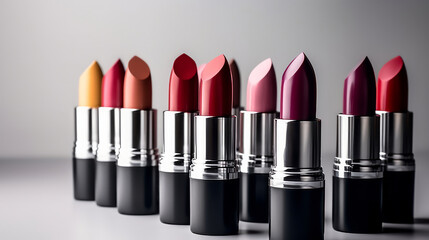 Obraz premium Lipstick collection. Illustration AI Generative.