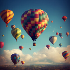 Fototapeta premium Air ballon background. Illustration AI Generative.
