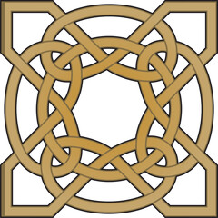 Vector gold celtic knot. Ornament of ancient European peoples. The sign and symbol of the Irish, Scots, Britons, Franks.