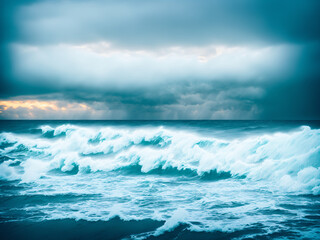 Fototapeta na wymiar seamless, tileable, background of a storm over the sea