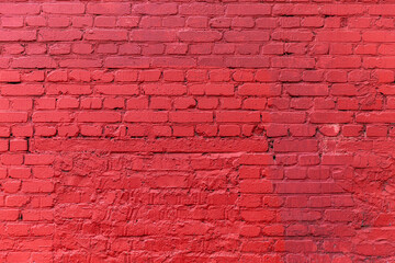 Surface of red old brick wall. Construction and repair. Space for text.