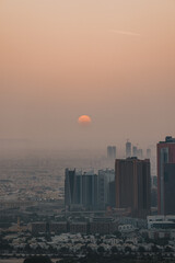 sunset in the city Dubai