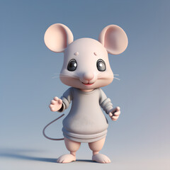 Generative AI. Little cute mouse in a sweater
