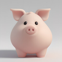 Generative AI illustration of fat pink pig
