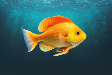 Naklejka premium Fish Design Element on a Solid Background: Perfect for Underwater-themed Projects and Decor