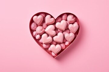 Fototapeta premium Pink heart-shaped candy card to say 'I love you', 