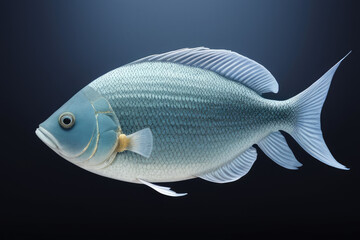 Naklejka premium Fish Design Element on a Solid Background: Perfect for Underwater-themed Projects and Decor