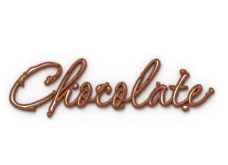 3D Chocolate Lettering Typographical 3d illustration design.