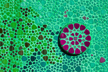 Traditional Islamic ornament. Fragment of a ceramic mosaic.