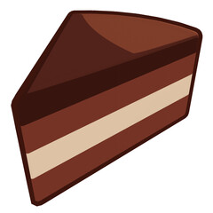 3d illustration of stylized chocolate cake with cream isolated.