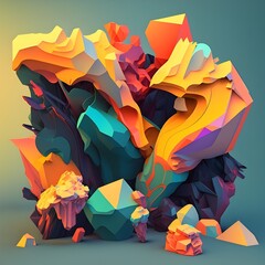 Colorful Abstract Concept. 3D.
