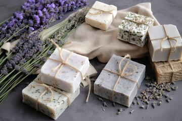 Natural soap bars and ingredients