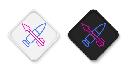 Line Crossed bullet with arrow icon isolated on white background. Colorful outline concept. Vector