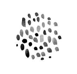 Hand painted watercolor background dots - black