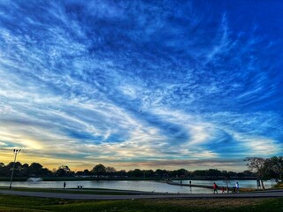 sunset over the river