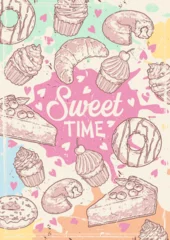 Schilderijen op glas Sweet time vintage flyer colorful © DGIM studio