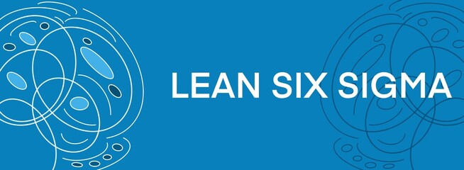 Lean Six Sigma Blue Design Element Left Right Text Horizontal