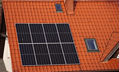photovoltaics on the roof of the house