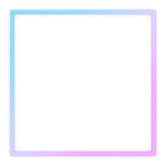 Obraz premium Blue to purple gradient neon frame with space in the center for text.