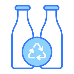 Recycling sign with bottles showing concept of bottles recycling in trendy style