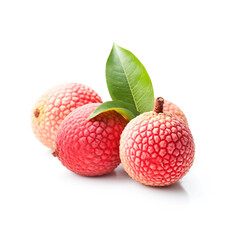 bunch of lychee fruit isolated on white background