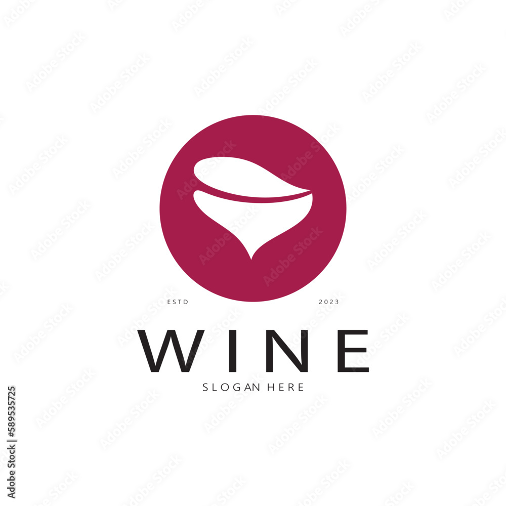 Wall mural Wine logo design template.vector illustration of icon-vector