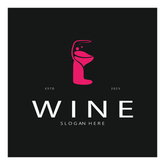 Wine logo design template.vector illustration of icon-vector