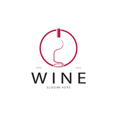 Wine logo design template.vector illustration of icon-vector