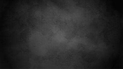 Vector illustration of old black background soft white watercolor grunge texture style center for adding your text. Dark wallpaper. Blackboard