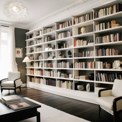 Sleek and Sophisticated: A Contemporary Bookshelf with an Elegant Design, Showcasing a...