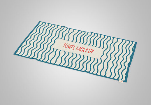 Rectangular Beach Towel Mockup