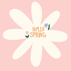 illustration of spring background. Vector illustration.hello spring, potter, banner, background, illustration