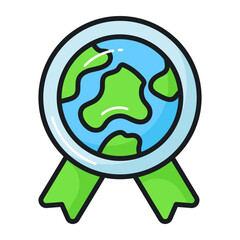 Carefully designed icon of eco badge in editable style, premium icon of world earth day