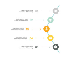 business infographics design template with icons and 5 options or steps. flow chart.