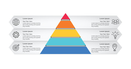 Pyramid Infographics template. Vector illustration.